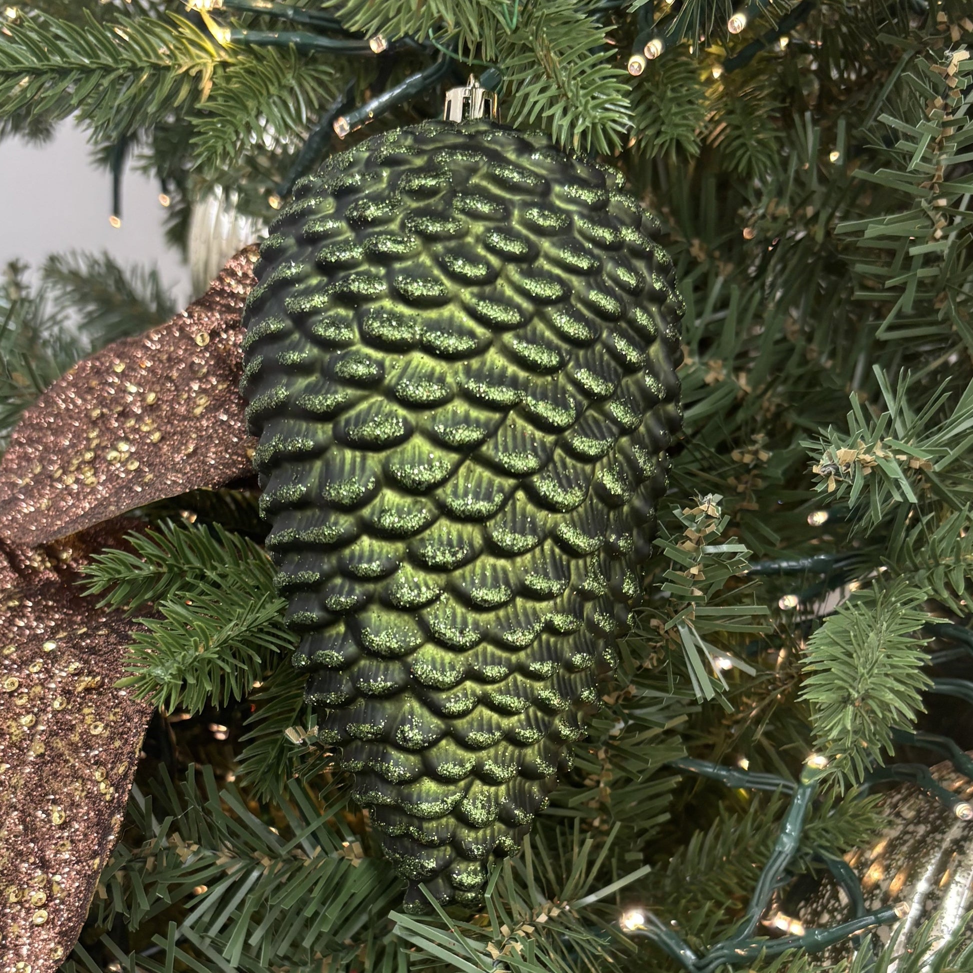 Matte Moss Green Pinecone Ornament - My Christmas