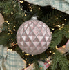 Matte Pink Faceted Bauble - My Christmas