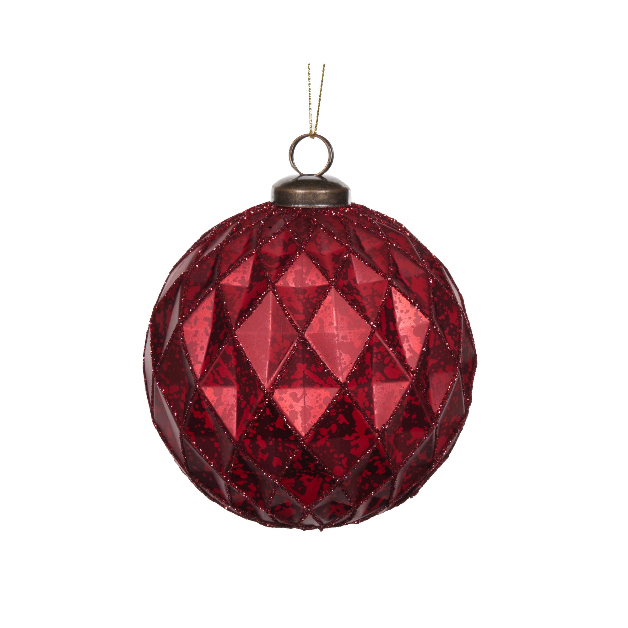 Matte Red Quilted Bauble - My Christmas