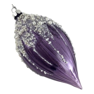 Mauve Long Drop Ornament - My Christmas