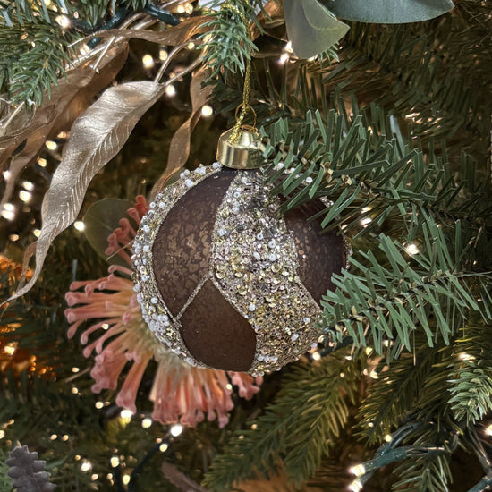 Mercury Brown Swirl Bauble - My Christmas