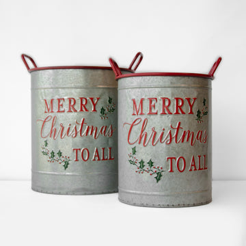Merry Christmas to All Bucket - Set of 2 - My Christmas