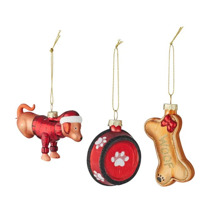 Merry Woof Glass Ornament - Pack of 3 - My Christmas