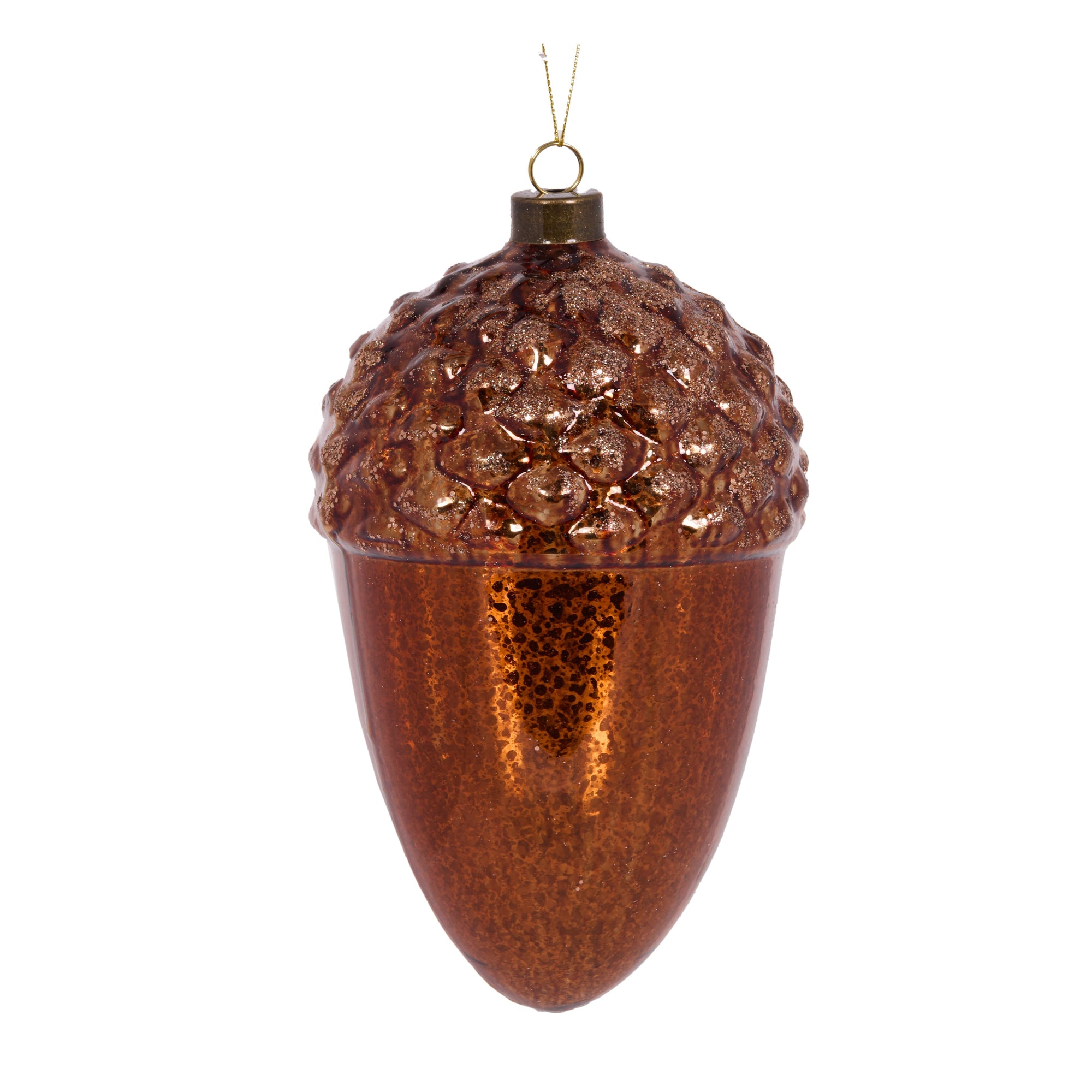 Metallic Copper Acorn Bauble - My Christmas