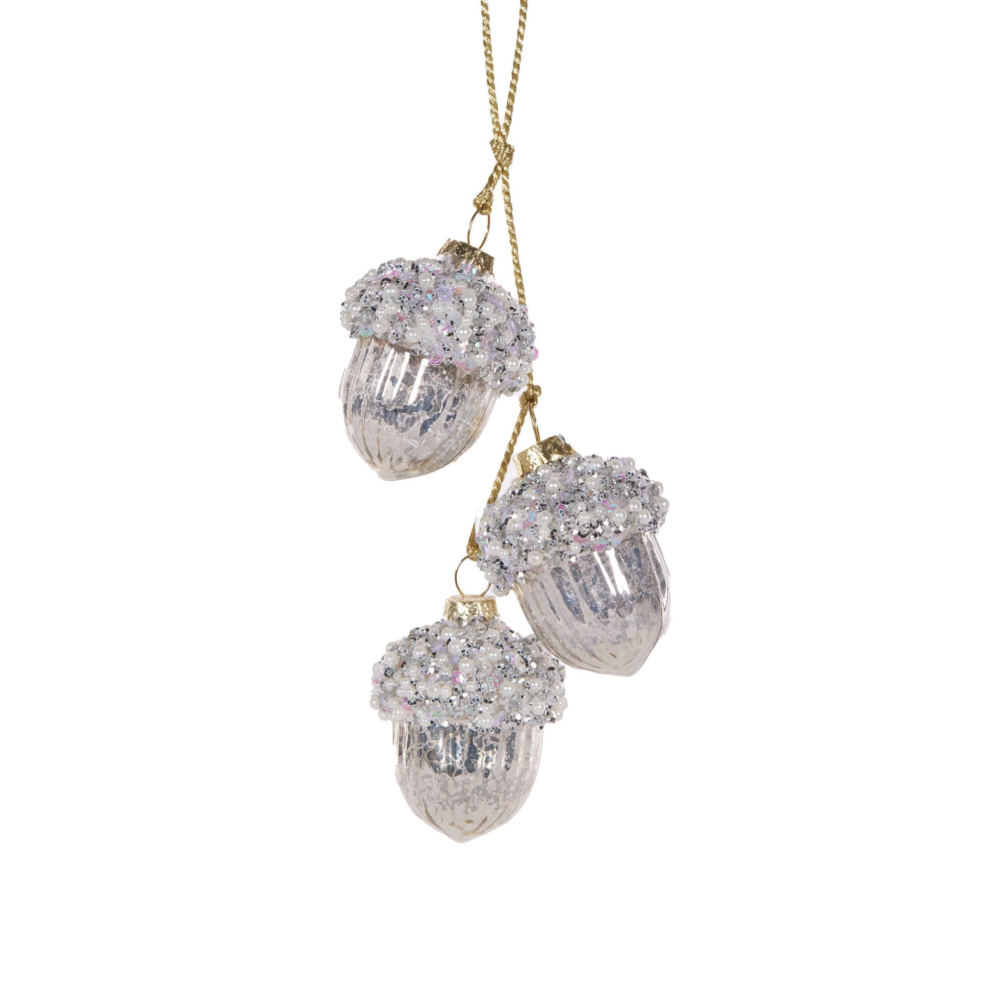 Metallic Mercury Acorn Cluster Hanging - My Christmas