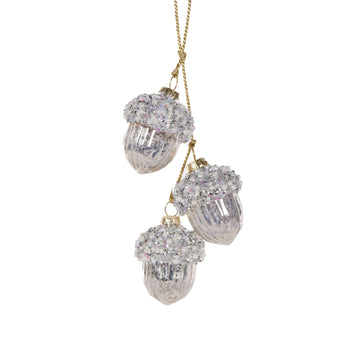 Metallic Mercury Acorn Cluster Hanging - My Christmas