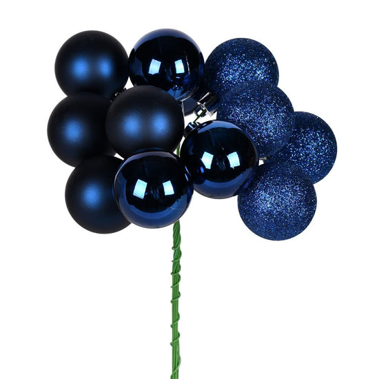 Midnight Blue Bauble Cluster Pick - Small - My Christmas