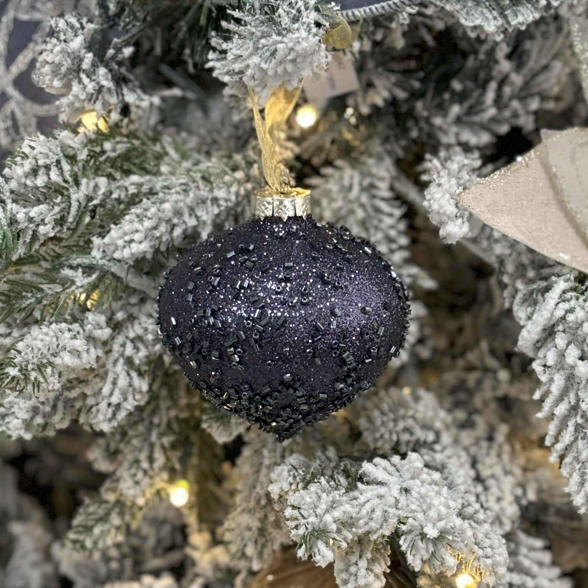 Midnight Blue Glass Onion Ornament - My Christmas