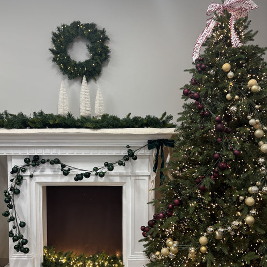 Midnight Green Bauble Garland - 180cm - My Christmas