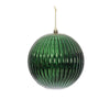 Midnight Green Shiny Lined Mercury Bauble - 15cm - My Christmas
