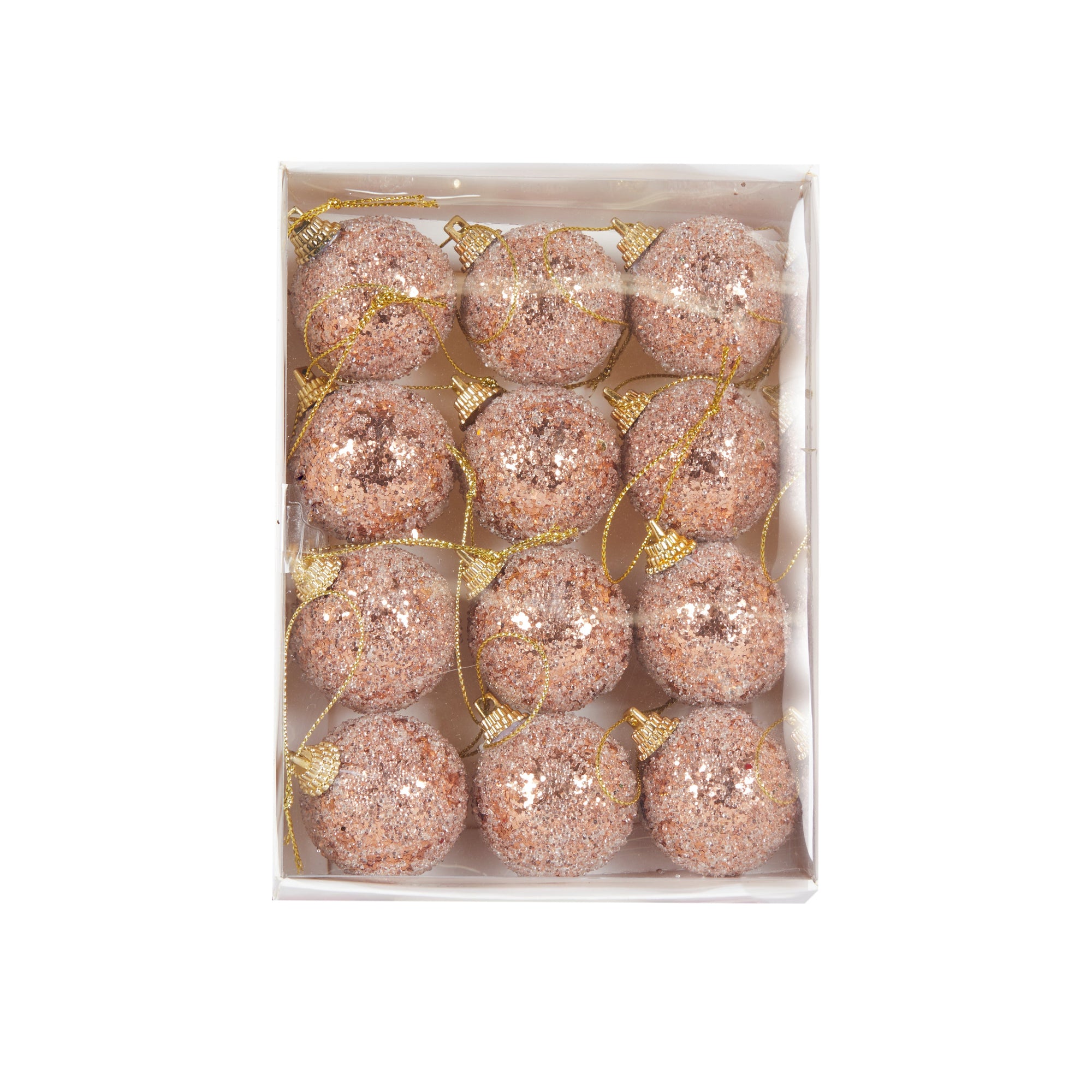 Mini Copper Sugar Baubles 12pk - My Christmas