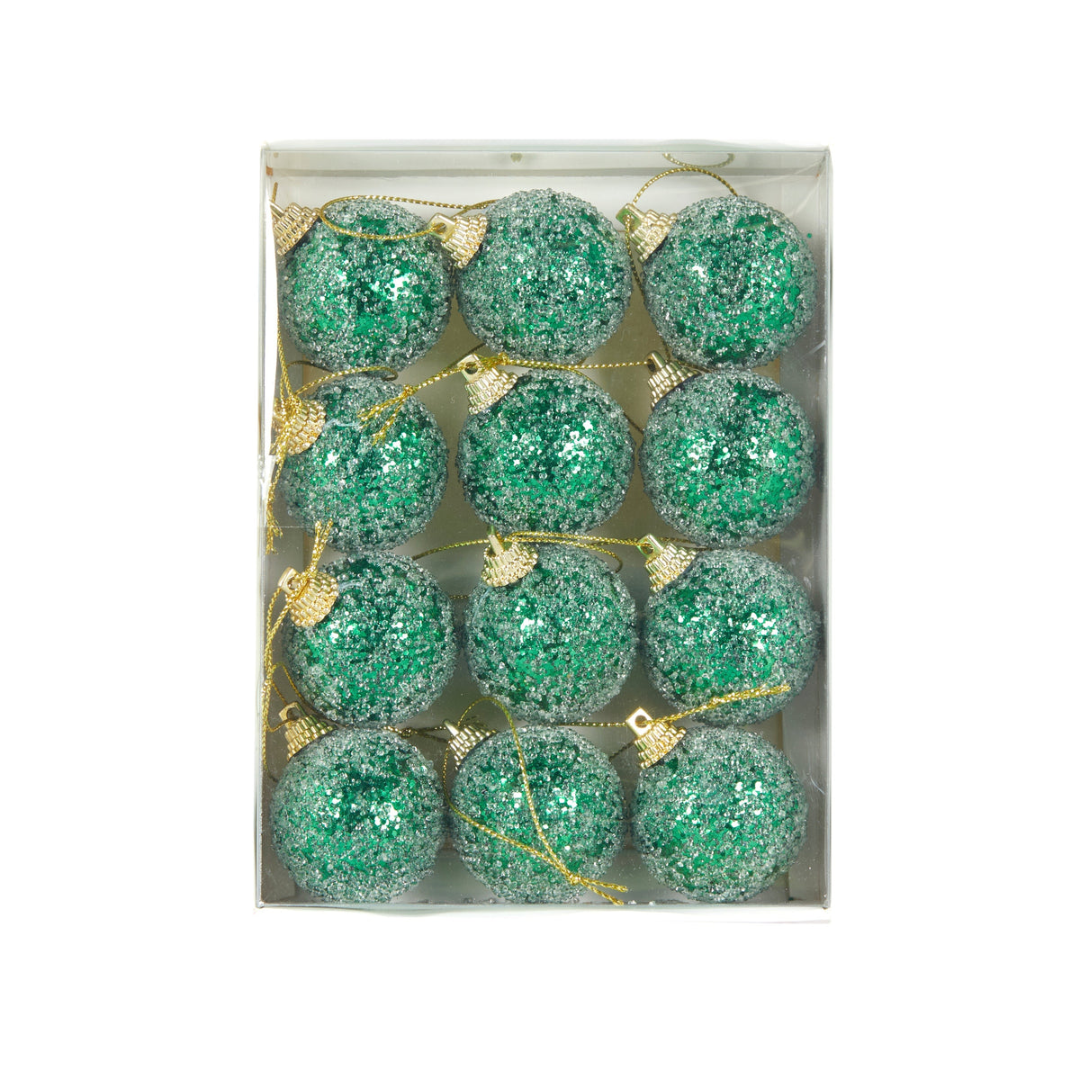 Mini Green Sugar Baubles - 12pk - My Christmas