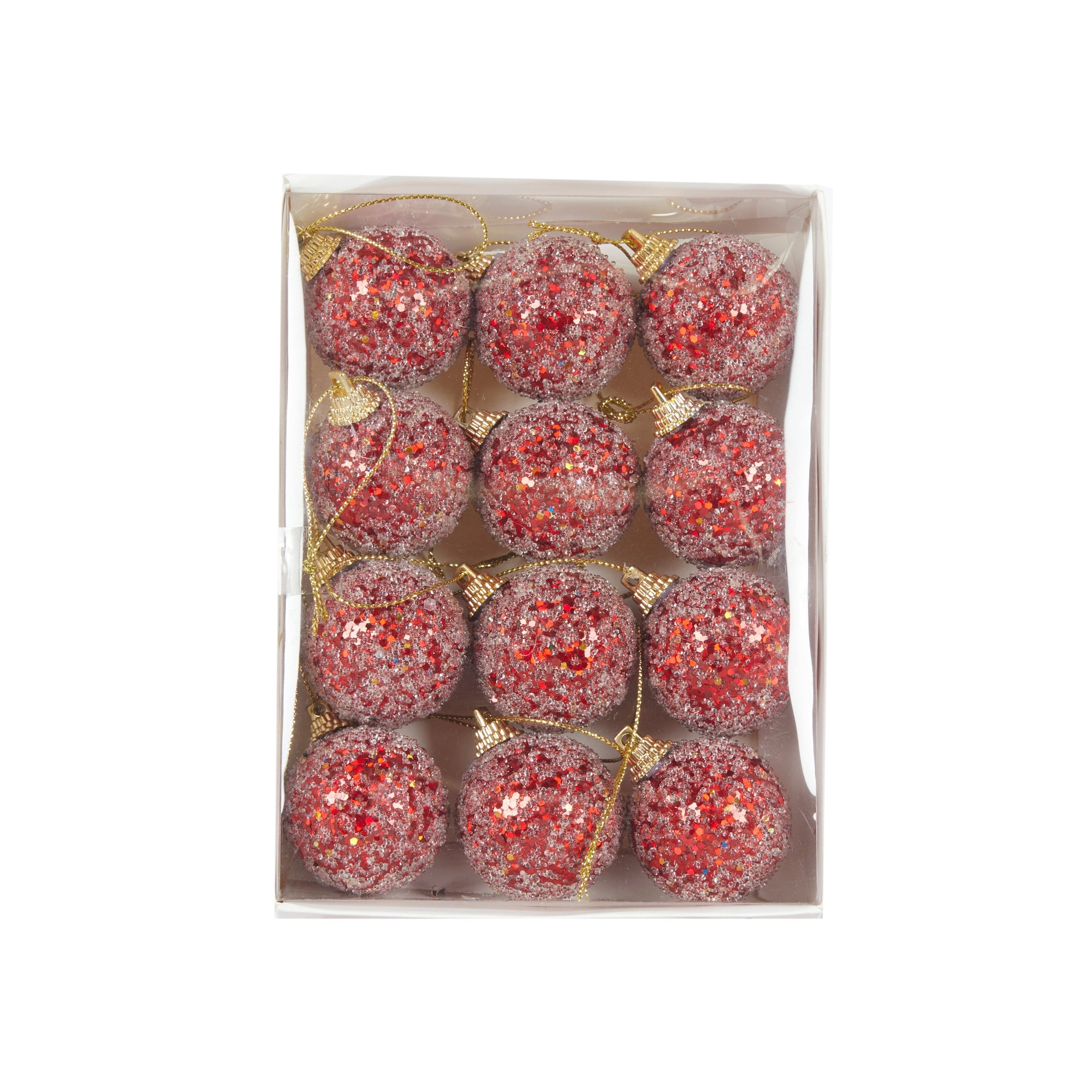 Mini Red Sugar Baubles 12pk - My Christmas