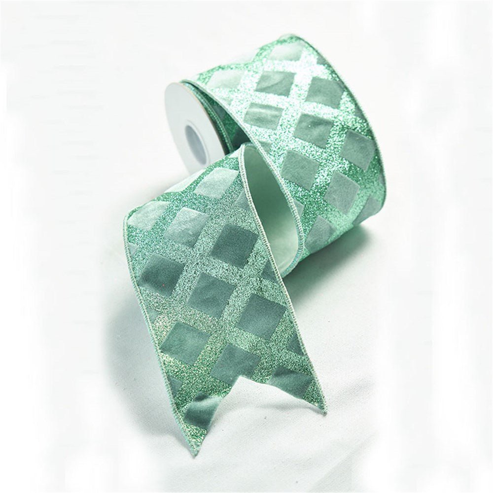 Mint Diamont Velvet Ribbon - My Christmas