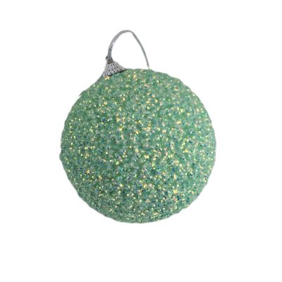 Mint Glitter Bauble - 10cm - My Christmas