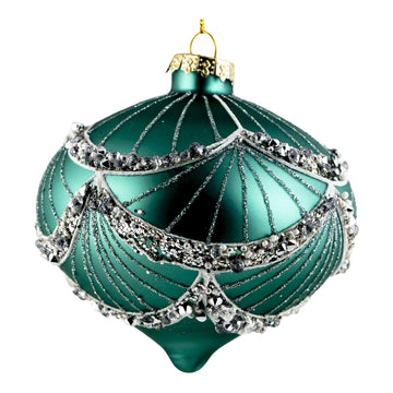 Mint Green Encrusted Swag Drop Ornament - My Christmas