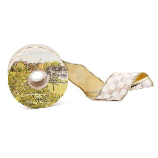 Mocha Check Ribbon - 2" Wide - My Christmas