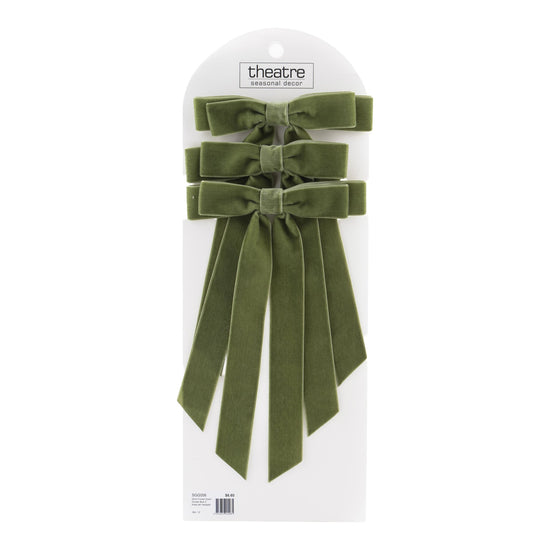 Moss Green Double Bow - Set of 3 - My Christmas