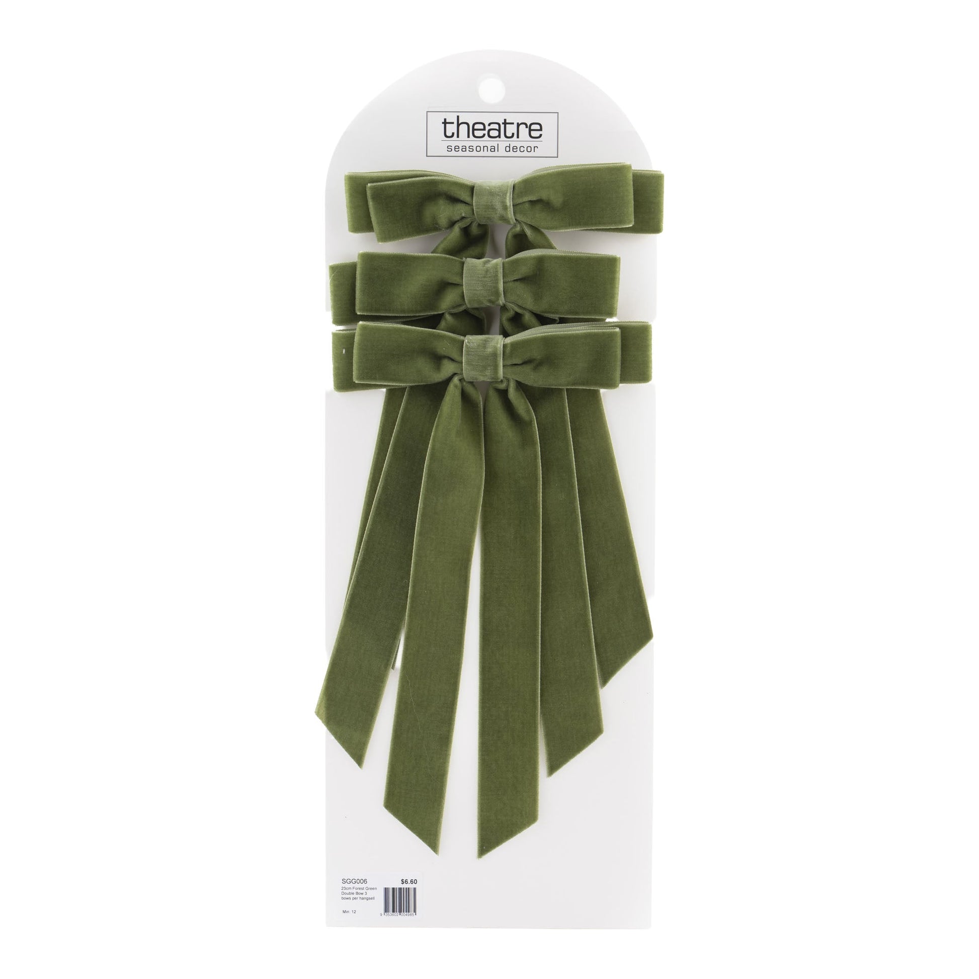 Moss Green Double Bow - Set of 3 - My Christmas