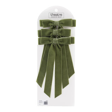 Moss Green Double Bow - Set of 3 - My Christmas