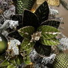 Moss Green Glitter Poinsettia Stem - My Christmas