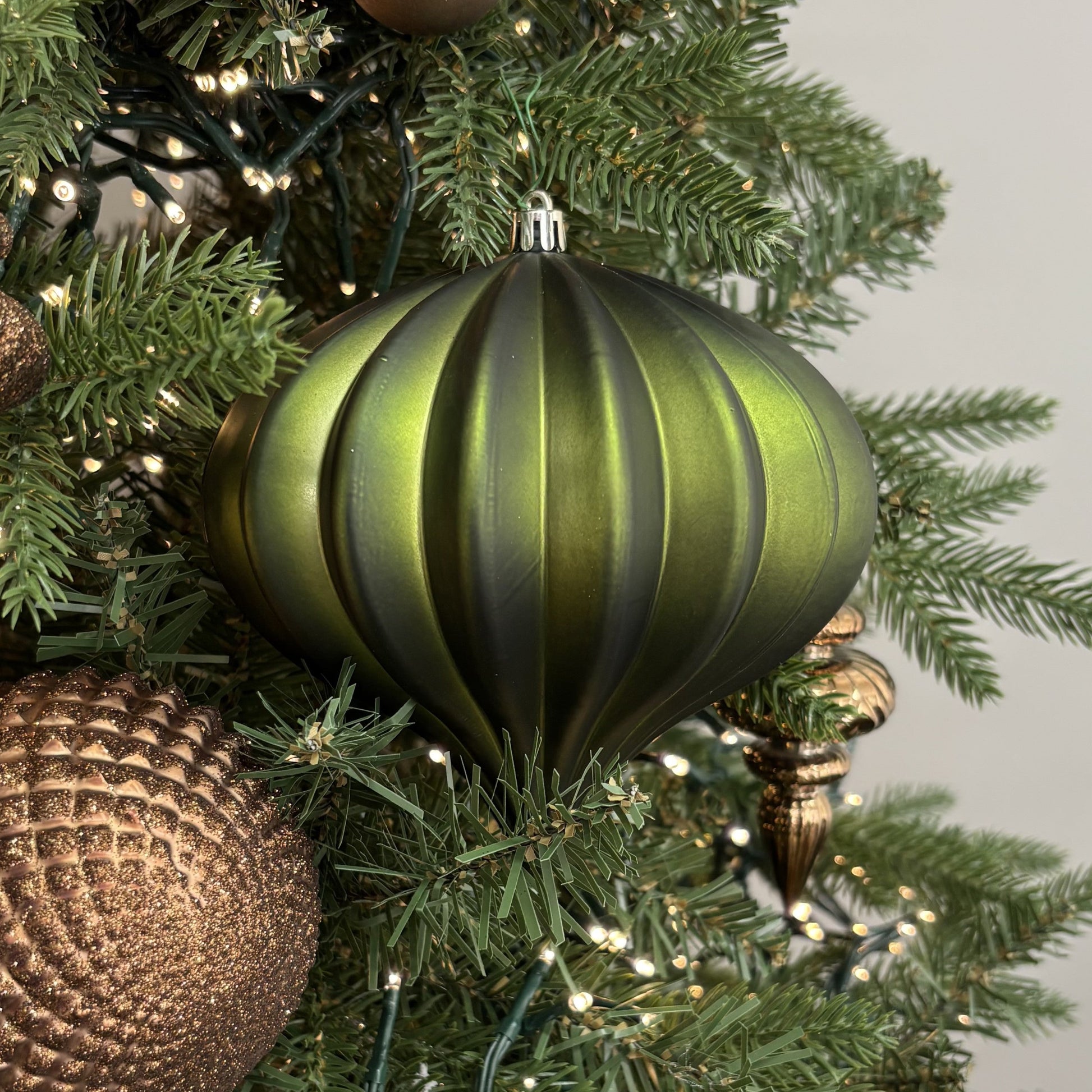 Moss Green Matte Onion Ornament - My Christmas