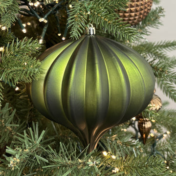 Moss Green Matte Onion Ornament - My Christmas
