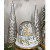 Musical White and Gold Village Snow Globe - My Christmas