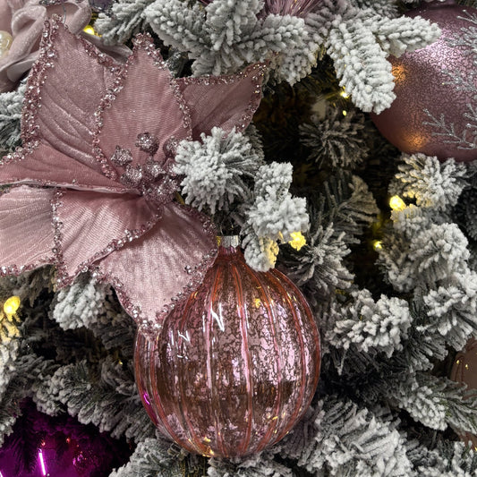 Musk Pink Clip-on Poinsettia with Crusted Edge - My Christmas