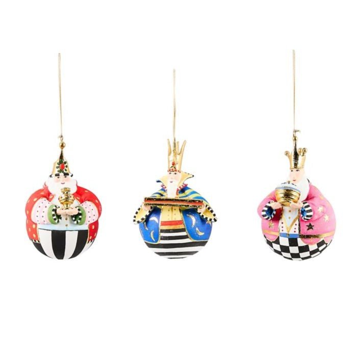 Nativity Jolly Wisemen Ball Ornaments - Set of 3 - My Christmas