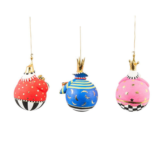 Nativity Jolly Wisemen Ball Ornaments - Set of 3 - My Christmas