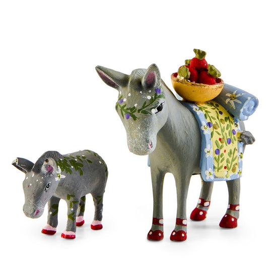 Nativity Mother & Baby Donkey Mini Figures - My Christmas