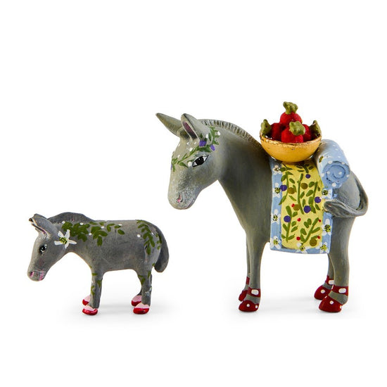 Nativity Mother & Baby Donkey Mini Figures - My Christmas