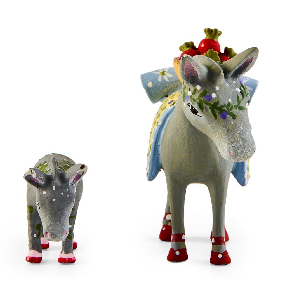 Nativity Mother & Baby Donkey Mini Figures - My Christmas
