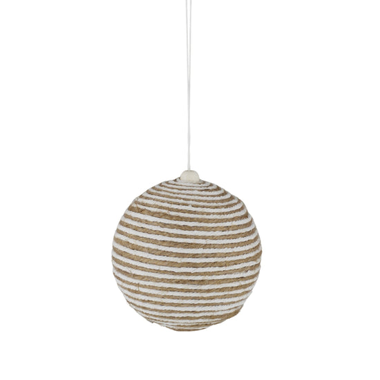 Natural and White Jute Bauble - My Christmas