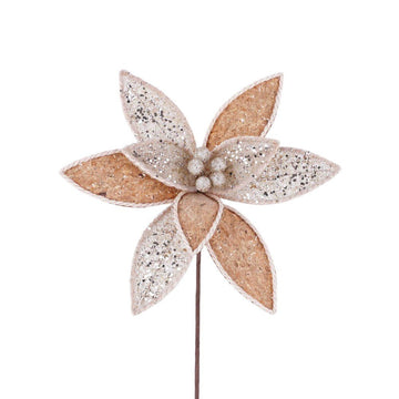 Natural Cork and Glitter Poinsettia - My Christmas