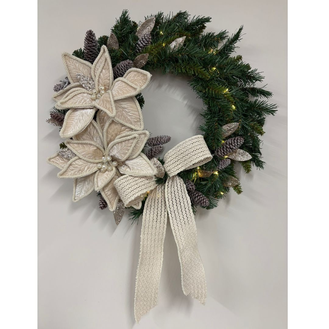 Natural Noel on Green Wreath - My Christmas