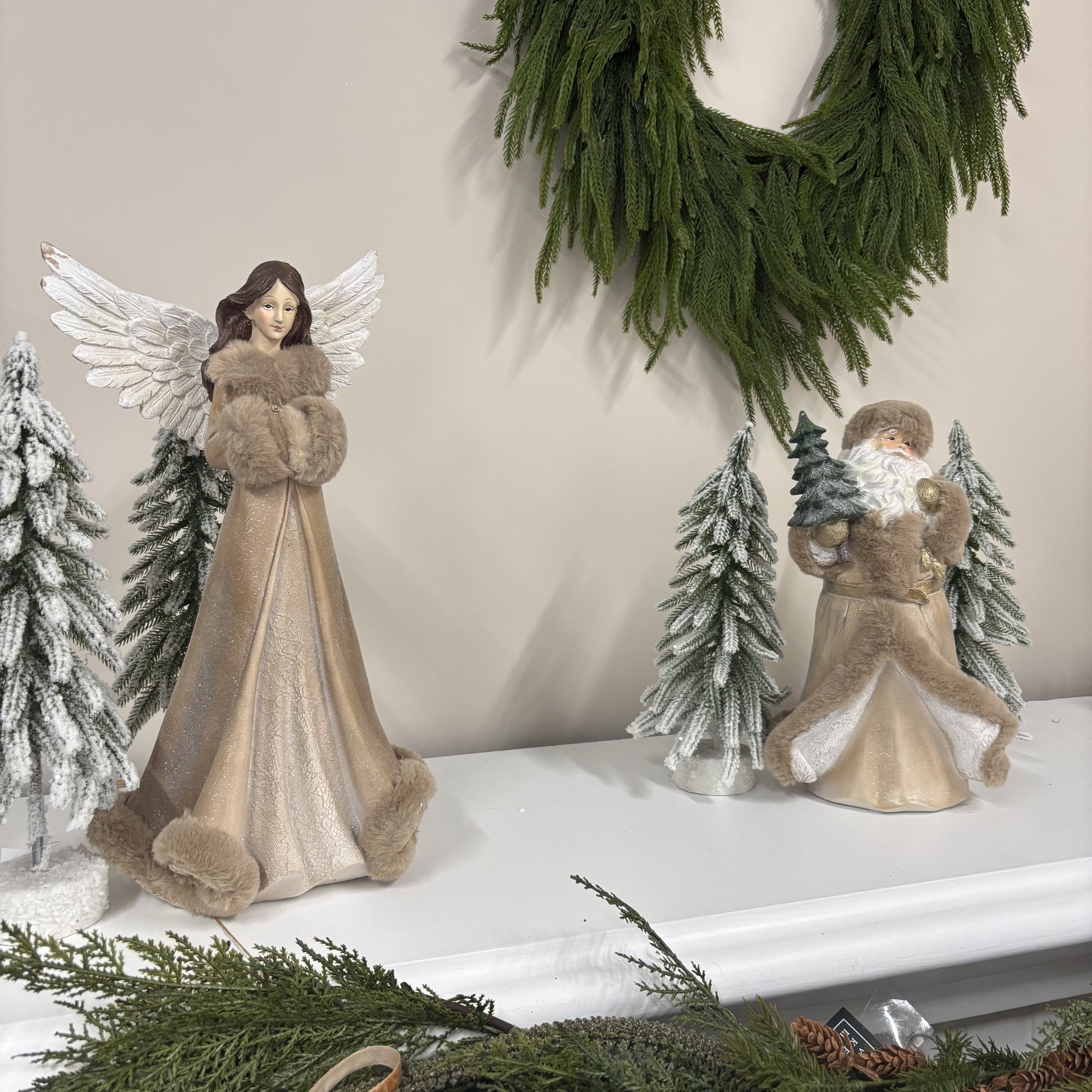 Natural Santa with Fur Trim - My Christmas