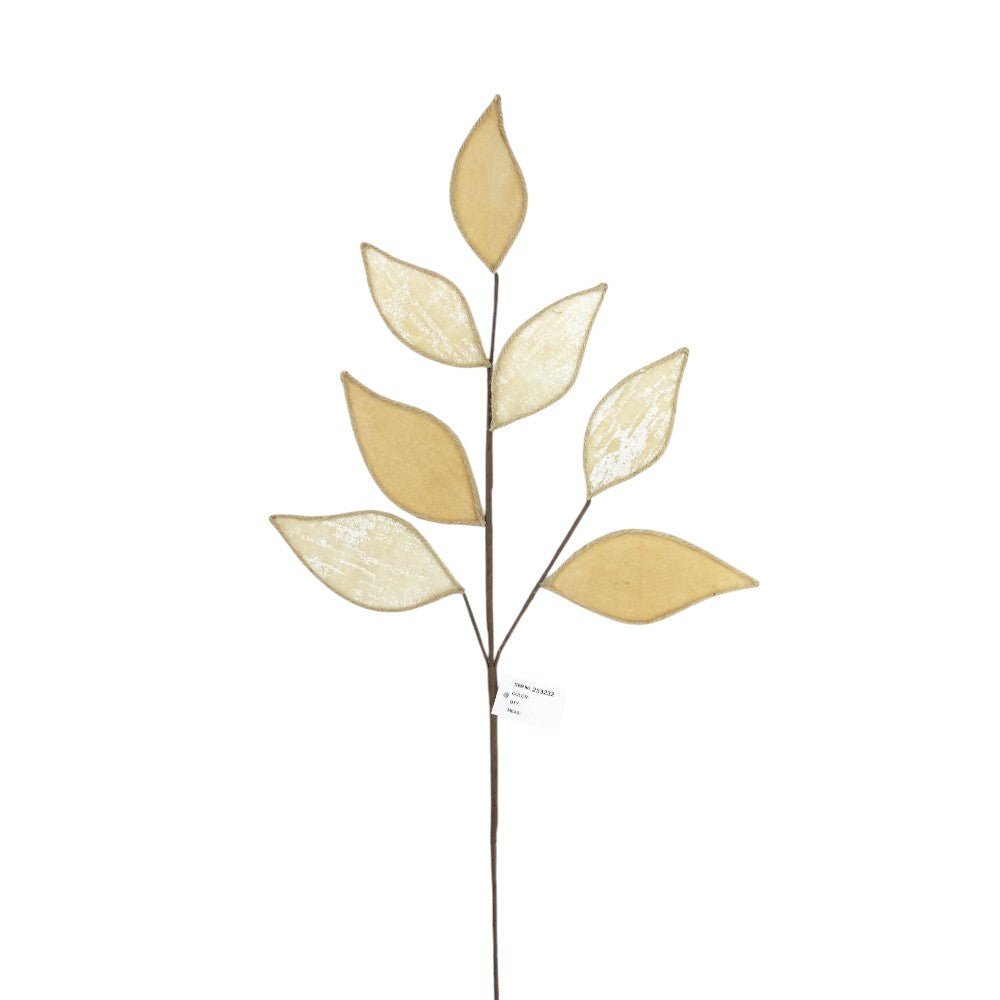Natural Velvet and Jute Leaf Spray - My Christmas