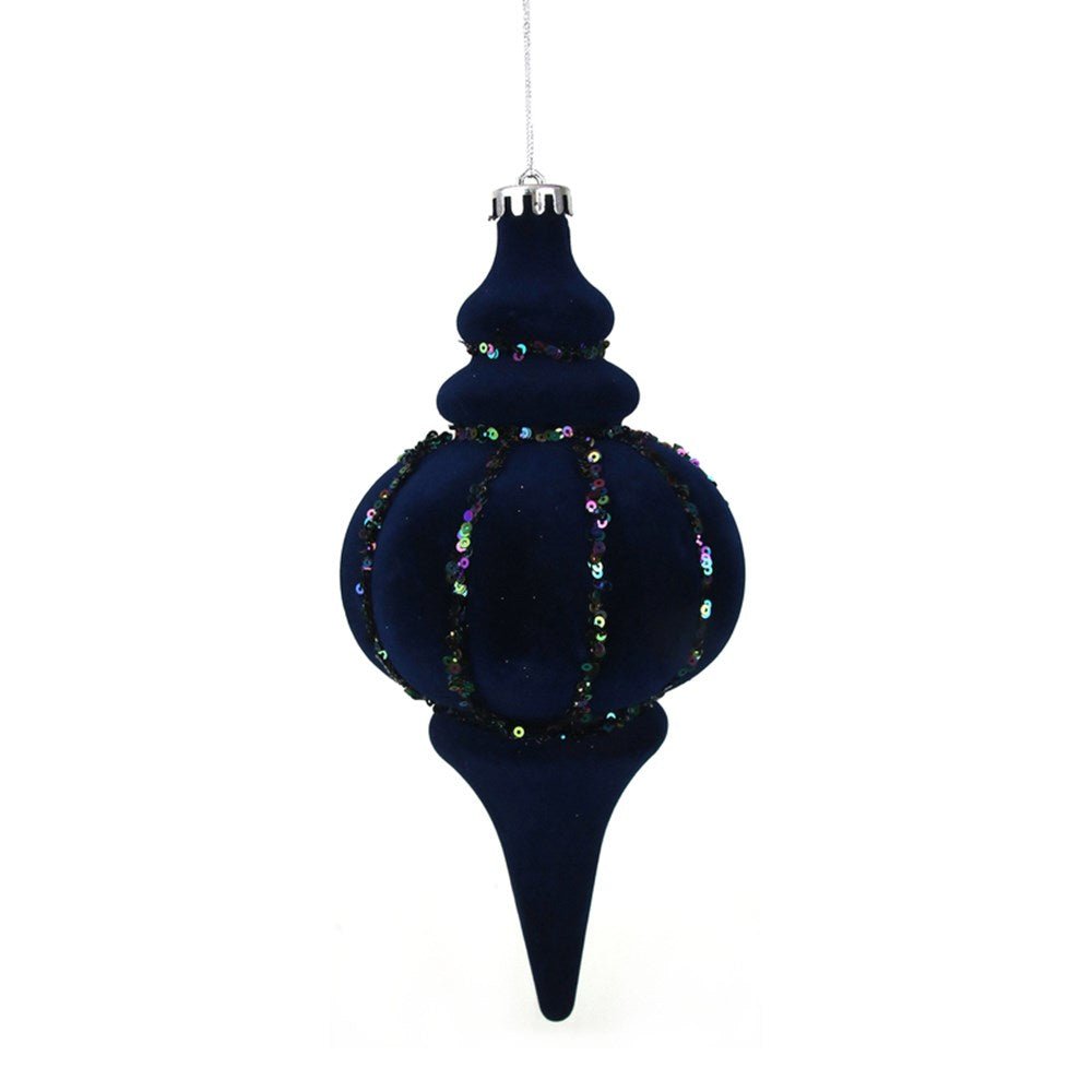 Navy Flocked Onion - My Christmas