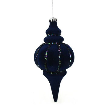 Navy Flocked Onion - My Christmas