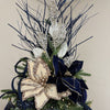 Navy Glitter Poinsettia - My Christmas