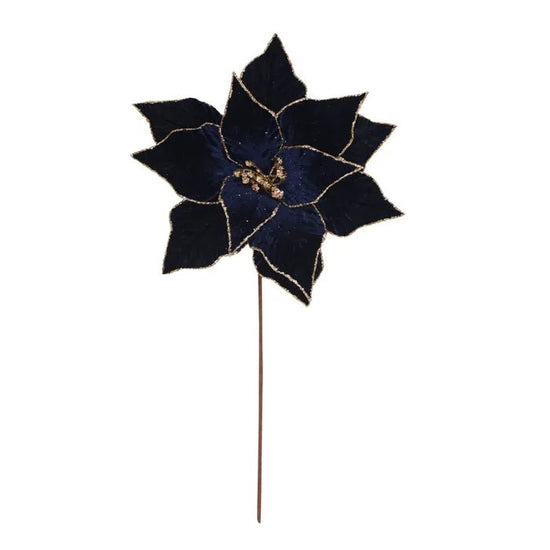 Navy Glitter Poinsettia - My Christmas