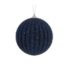 Navy Textured Rib Bauble - Various Sizes - My Christmas