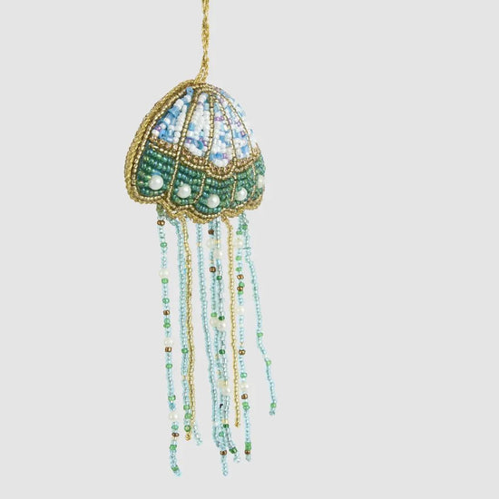 Nettle Beaded Jelly Fish Ornament - My Christmas