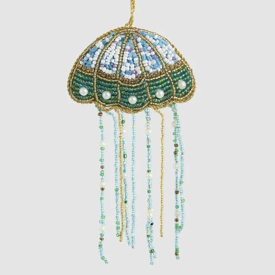 Nettle Beaded Jelly Fish Ornament - My Christmas