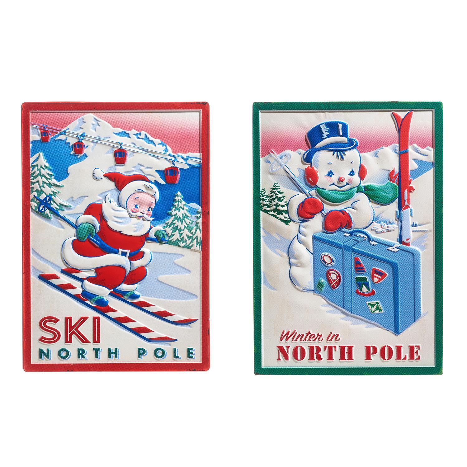 North Pole Ski Embossed Wall Art - My Christmas