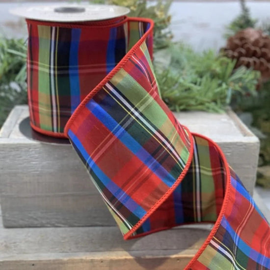 Nutcracker Plaid Dupion Ribbon - My Christmas
