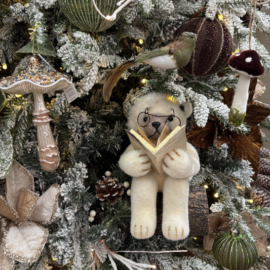 Olive Feather Clip Bird - My Christmas