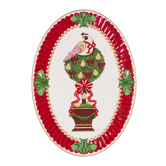 Partridge In A Pear Tree Oval Serving Platter - My Christmas